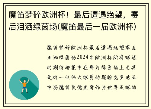 魔笛梦碎欧洲杯！最后遭遇绝望，赛后泪洒绿茵场(魔笛最后一届欧洲杯)